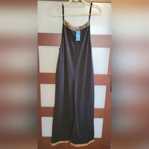 Cupshe Black Jumpsuit with Colorful Trim Size Large